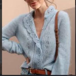 Sezane Angie Cardigan Light Blue M